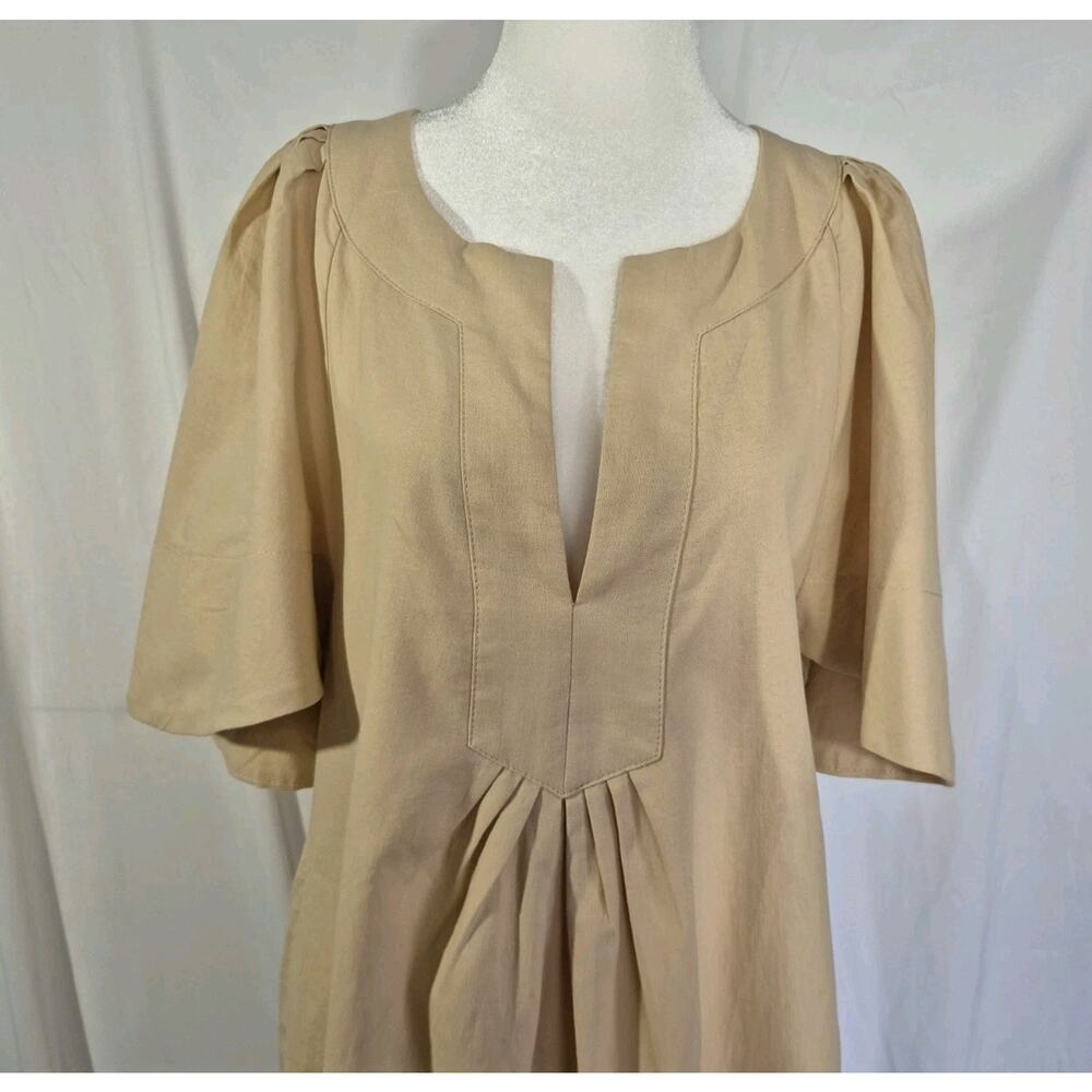 New Pomander Place Tuckernuck Khaki Finley Flutter Sleeve Mini Dress Small - Picture 4 of 9